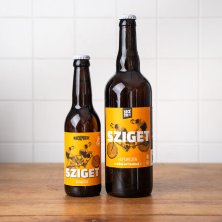 Photo des formats 33cl et 75cl en bouteille de la bière Sziget