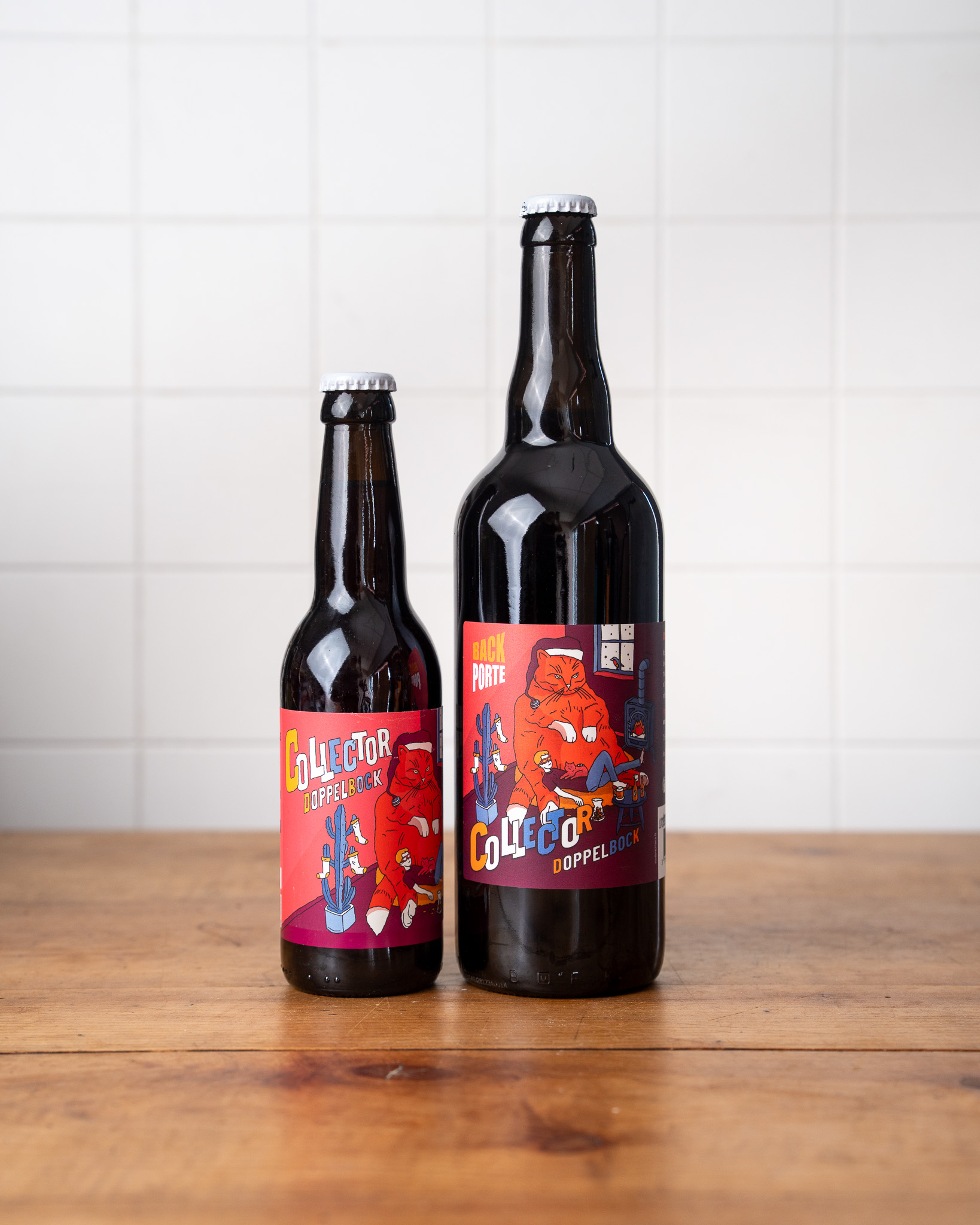 Photo des bouteilles 33cl et 75cl de la bière Collector